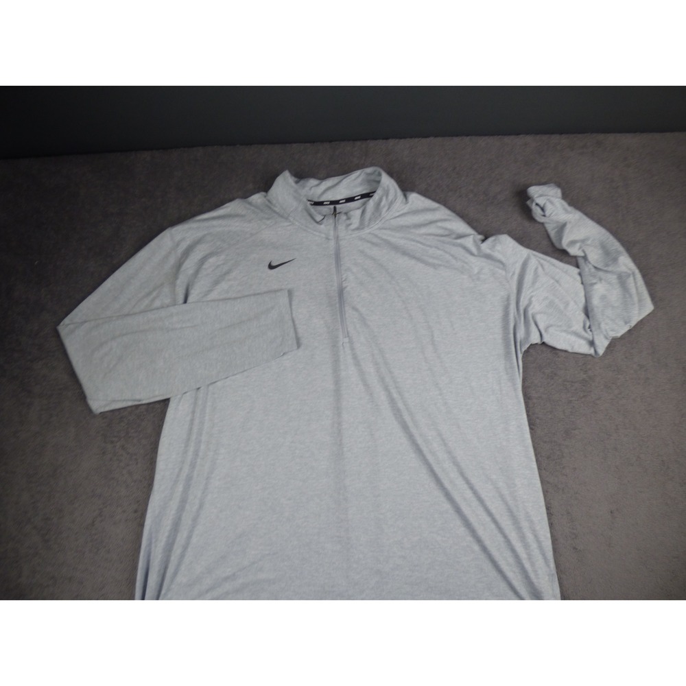 Nike Dri-FIT Mens 3XL Quarter Zip Pullover Gray Heather Long Sleeve Shirt